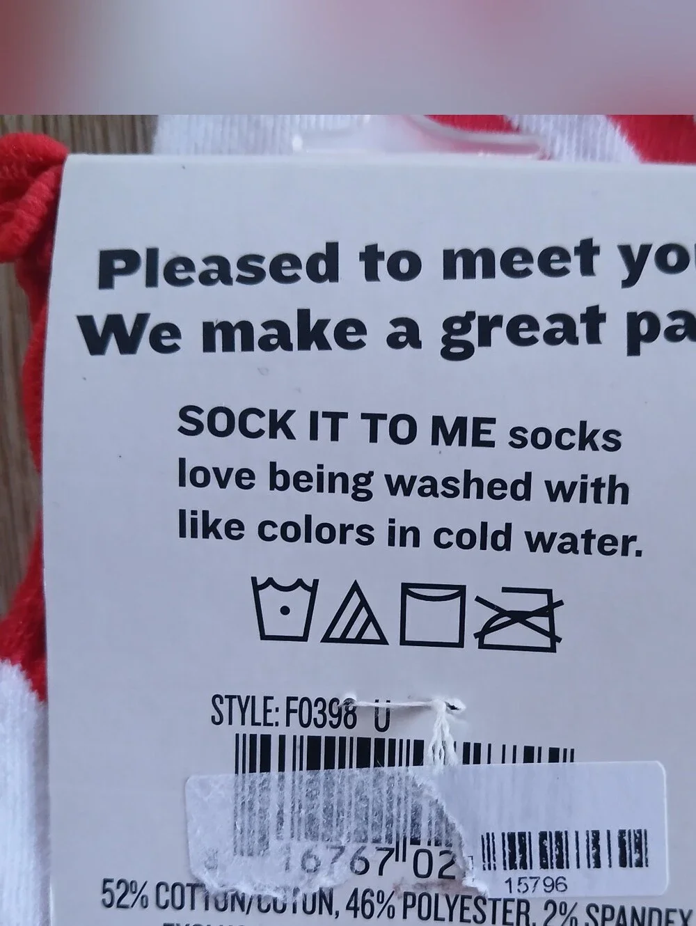Sock It To Me Socks Candy Cane Striped Knee High New Tag Red & White
